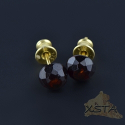 Stud cherry amber earrings
